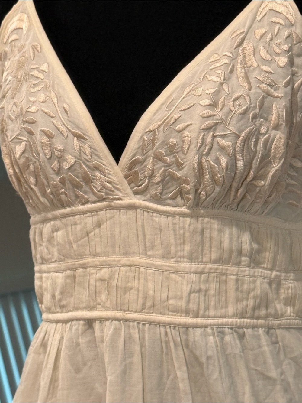 French Connection Cream Tiered Maxi Dress with Spaghetti Straps - Picture 4 of 11